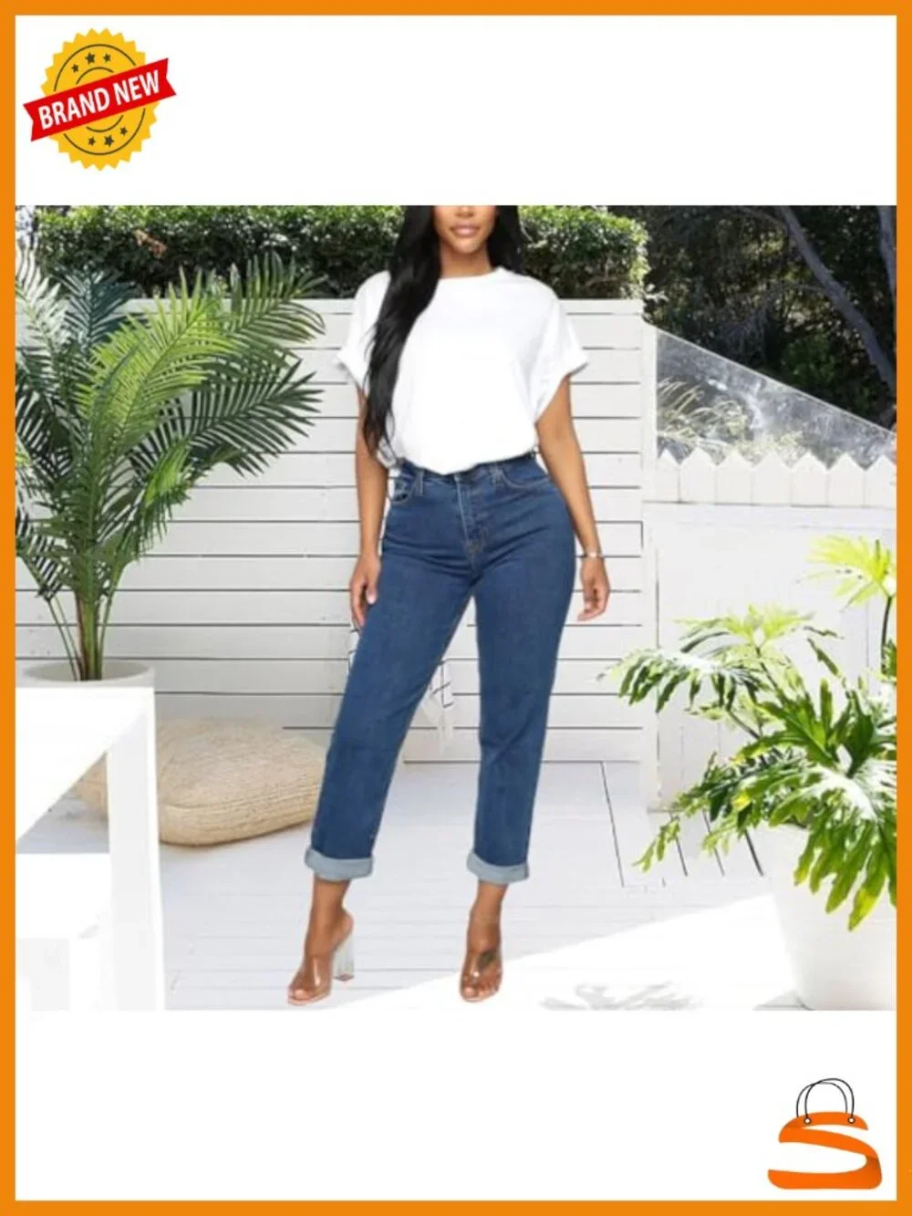 Women's Stretchy Ripped Distressed Boyfriend Jeans